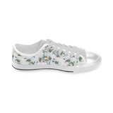 Peacock feather pattern Men's Low Top Shoes White