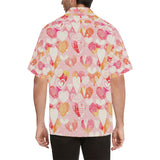 Hand drawn heart design pattern Men's All Over Print Hawaiian Shirt