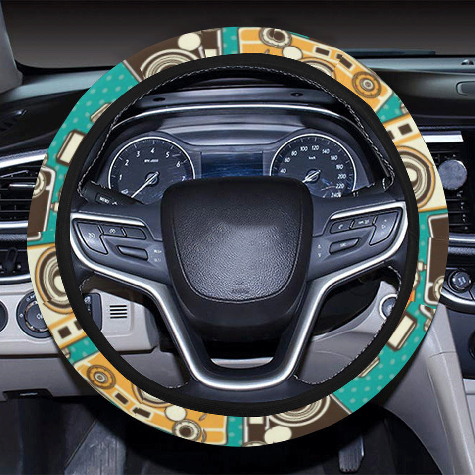 Camera Pattern Print Design 03 Car Steering Wheel Cover