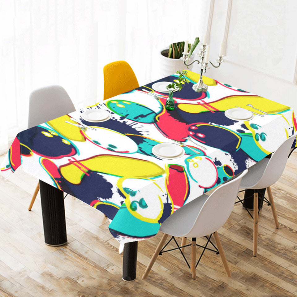 watercolor bowling ball pins Tablecloth