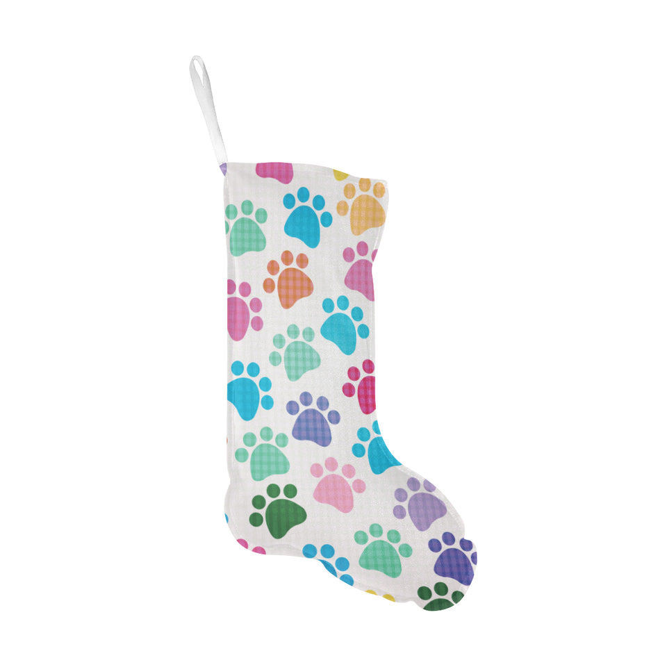 Dog Paws Pattern Print Design 01 Christmas Stocking