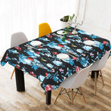 Skull flower roses leave pattern Tablecloth