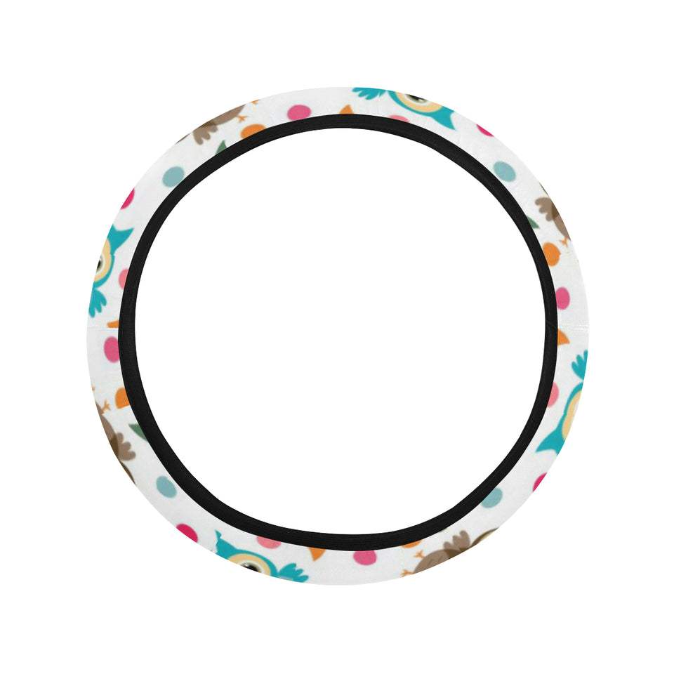 Color cute owl pattern Car Steering Wheel Cover