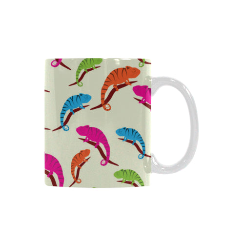 Colorful Chameleon lizard pattern Classical White Mug (Fulfilled In US)