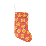 Oranges pattern red background Christmas Stocking