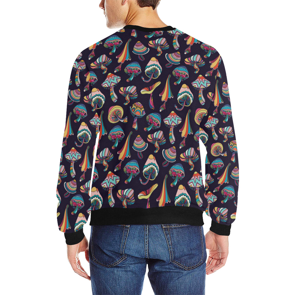Colorful mushroom pattern Men's Crew Neck Sweatshirt