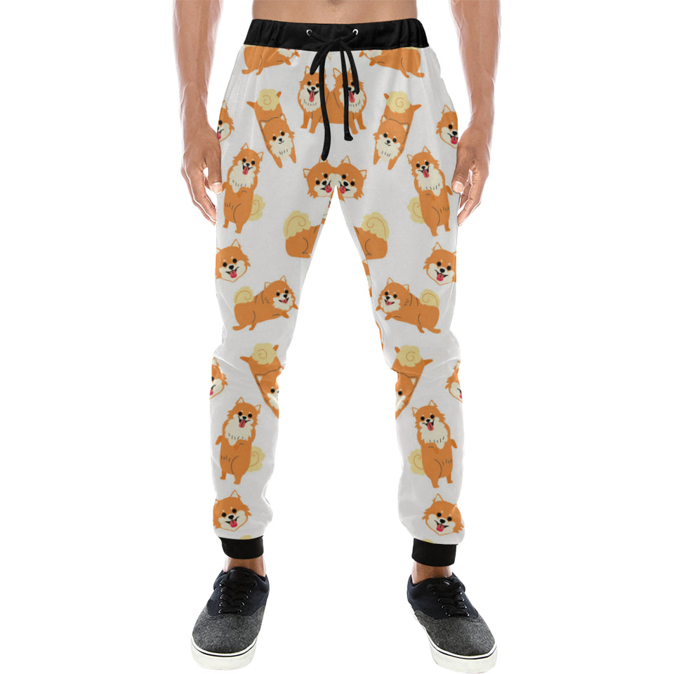 Brown pomeranian pattern Unisex Casual Sweatpants