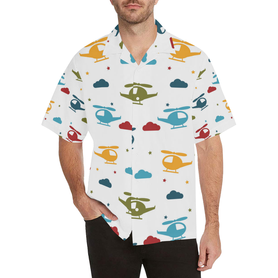 Colorful helicopter pattern Men's All Over Print Hawaiian Shirt