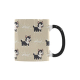 Cute Siberian Husky Morphing Mug Heat Changing Mug