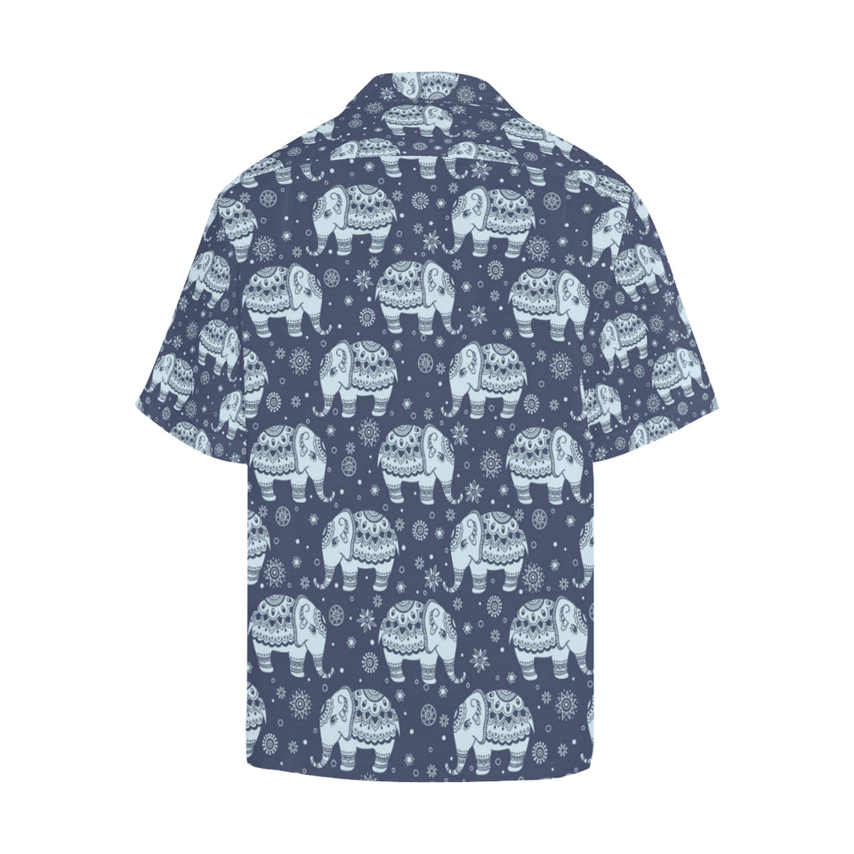 Elephant tribal design pattern Men's All Over Print Hawaiian Shirt