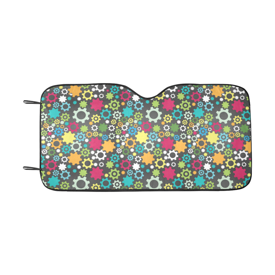 Gear Pattern Print Design 03 Car Sun Shade