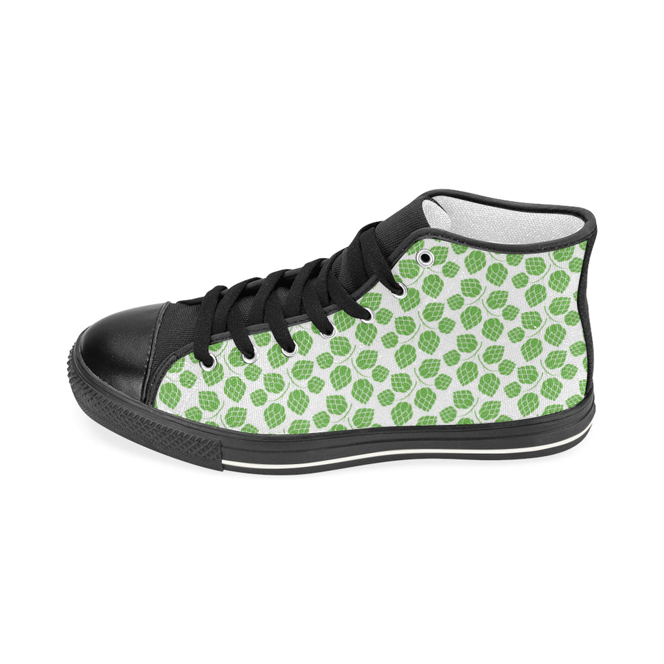 Hop pattern background Women's High Top Canvas Shoes Black