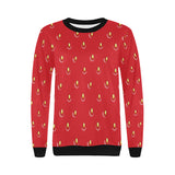 strawberry texture skin pattern Women's Crew Neck Sweatshirt