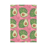 Avocado slices leaves pink back ground House Flag Garden Flag