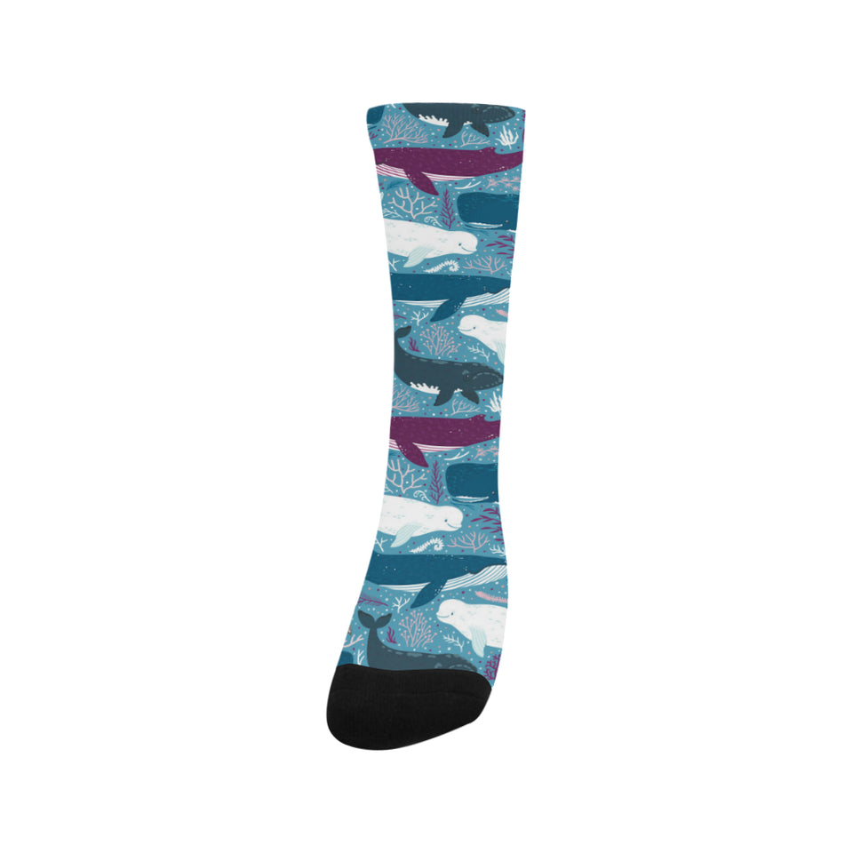 Whale design pattern Crew Socks