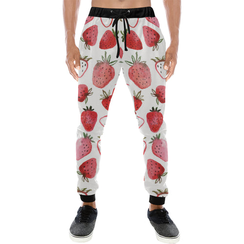 watercolor hand drawn beautiful strawberry pattern Unisex Casual Sweatpants