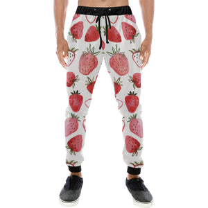 watercolor hand drawn beautiful strawberry pattern Unisex Casual Sweatpants