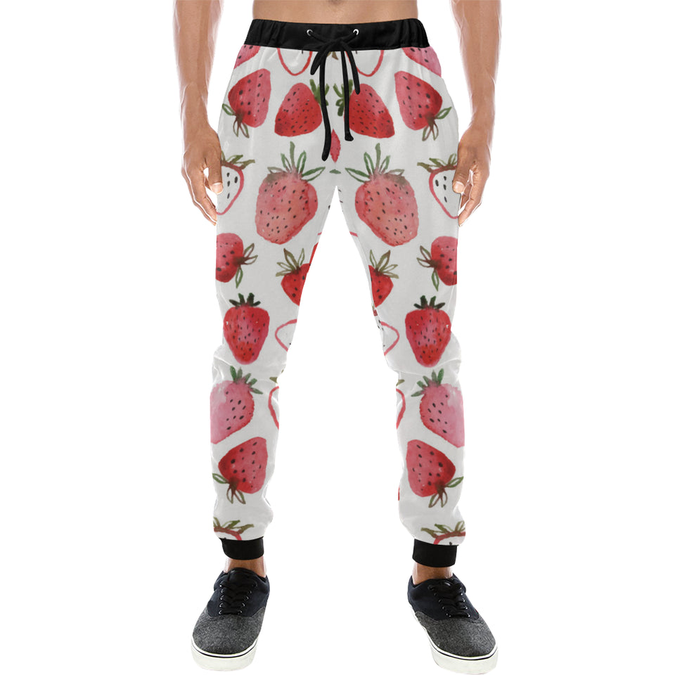 watercolor hand drawn beautiful strawberry pattern Unisex Casual Sweatpants