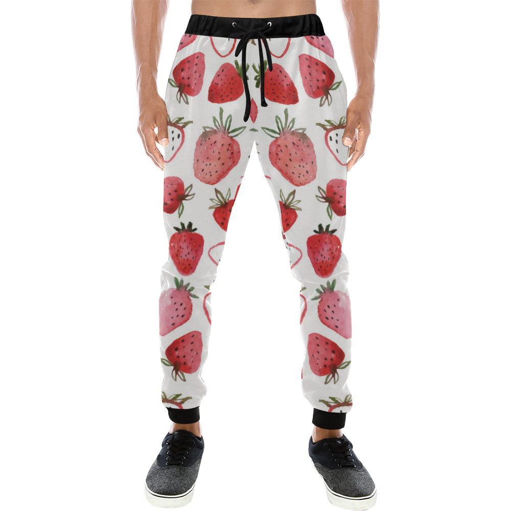 watercolor hand drawn beautiful strawberry pattern Unisex Casual Sweatpants