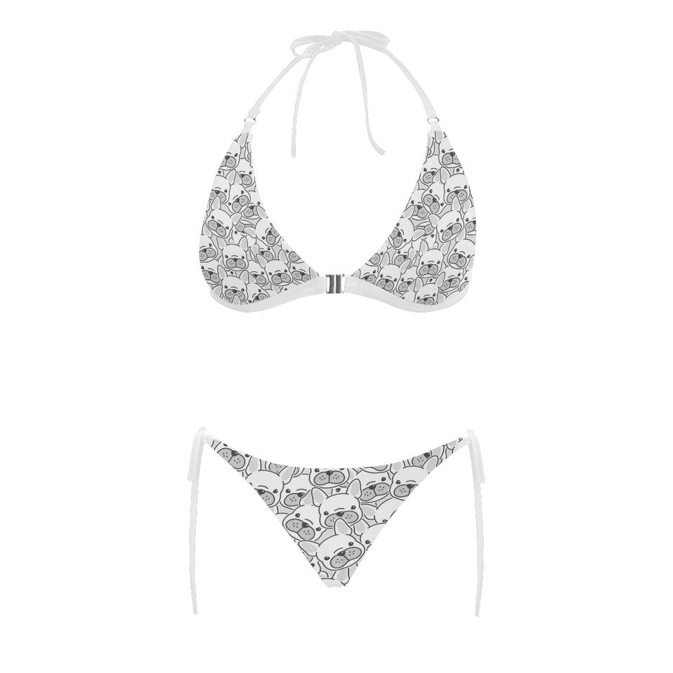 Cute french bulldog head pattern Sexy Bikinis Two-Piece Swimsuits