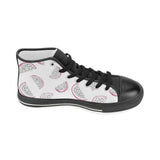 dragon fruit pattern Women's High Top Canvas Shoes Black