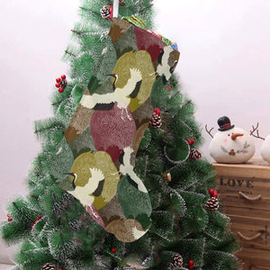 Japanese cranes flying forest dot pattern Christmas Stocking