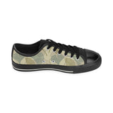 Ginkgo leaves design pattern Men's Low Top Canvas Shoes Black