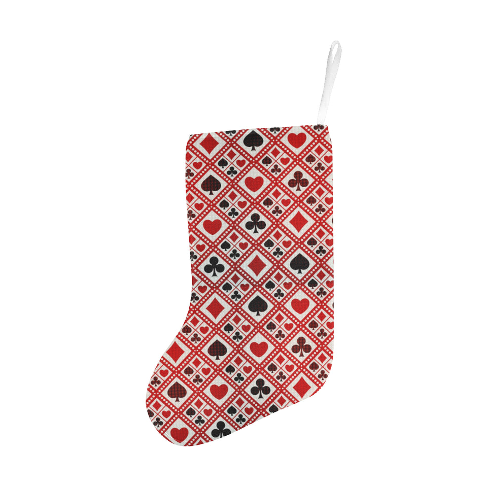 Casino Cards Suits Pattern Print Design 03 Christmas Stocking