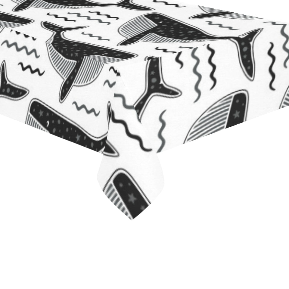 Black whale pattern Tablecloth