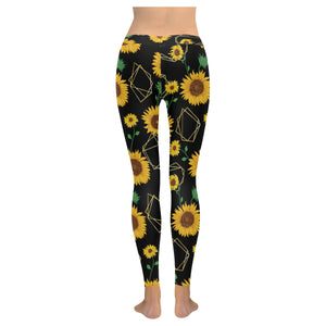 sunflower golden polygonal shapes Women's Legging Fulfilled In US