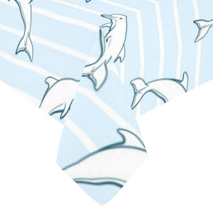 Dolphin blue striped background Tablecloth