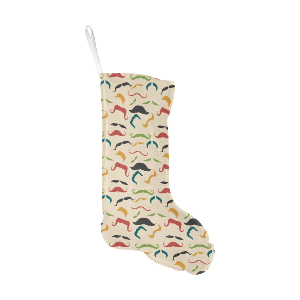 Mustache Beard Pattern Print Design 03 Christmas Stocking