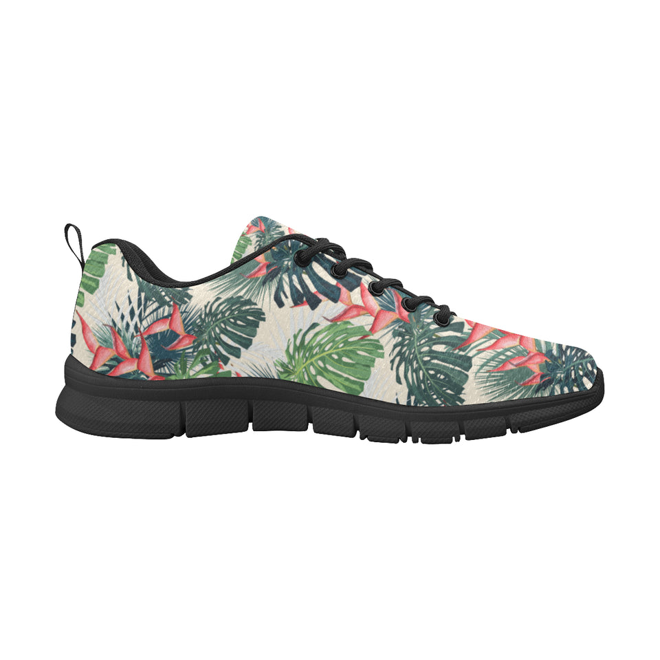 heliconia flowers, palm and monstera leaves Men's Sneaker Shoes