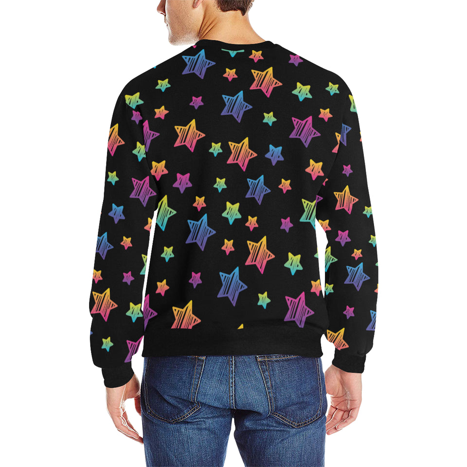 Colorful star pattern Men's Crew Neck Sweatshirt