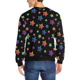 Colorful star pattern Men's Crew Neck Sweatshirt