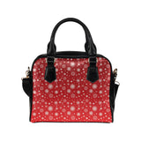 Snowflake pattern red background Shoulder Handbag