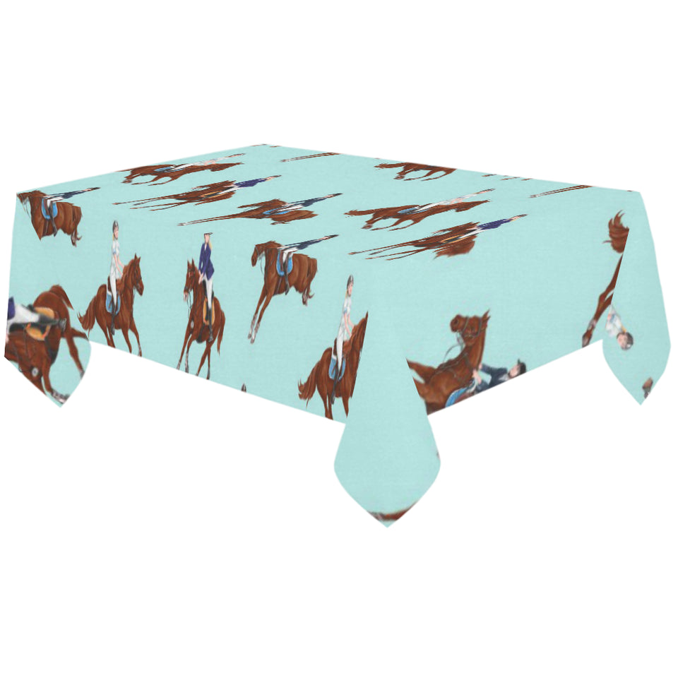 Horses running horses rider pattern Tablecloth