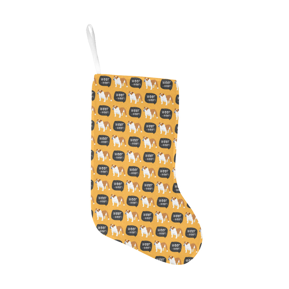 English Bulldog Pattern Print Design 04 Christmas Stocking