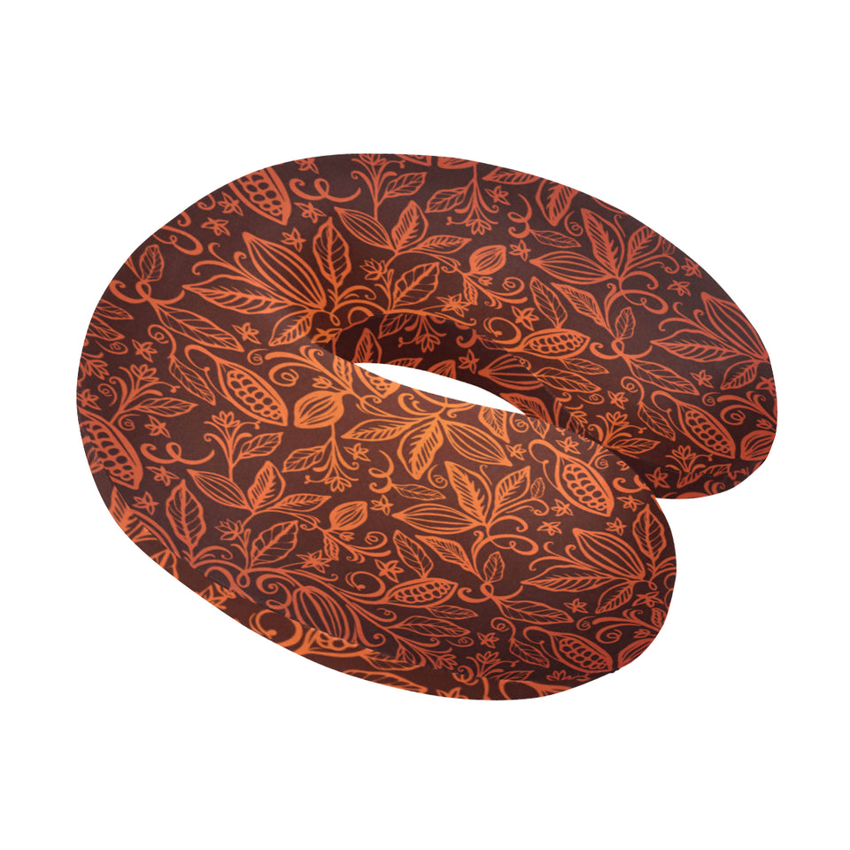 cacao beans tribal polynesian pattern U-Shaped Travel Neck Pillow