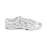 Cute poodle dog star pattern Men's Low Top Shoes White
