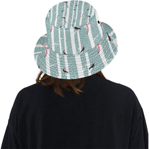 Crows christmas hat scarf Unisex Bucket Hat