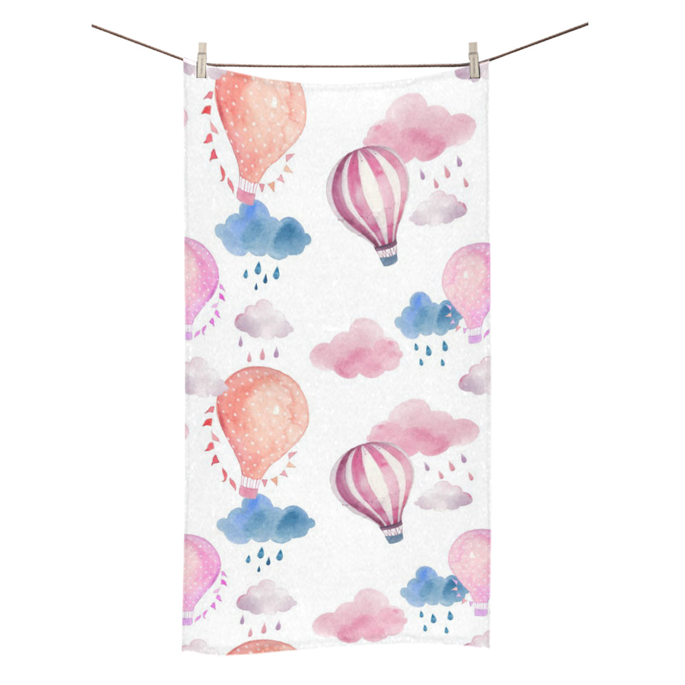 Watercolor air balloon cloud pattern Bath Towel