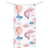 Watercolor air balloon cloud pattern Bath Towel