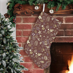 Coffee bean flower pattern Christmas Stocking