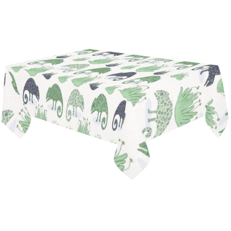 Chameleon lizard succulent plant pattern Tablecloth