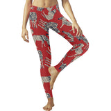 Zebra abstract red background Women's Legging Fulfilled In US