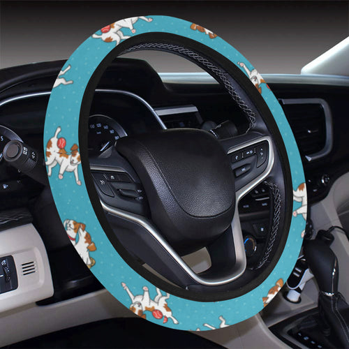Jack Russel Pattern Print Design 03 Car Steering Wheel Cover