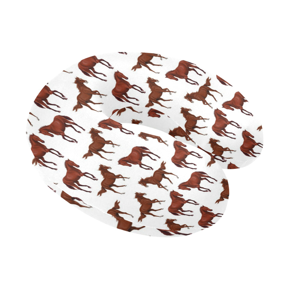 Horses running pattern background U-Shaped Travel Neck Pillow