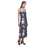 Chihuahua space helmet. astronaut pattern V-Neck Open Fork Long Dress