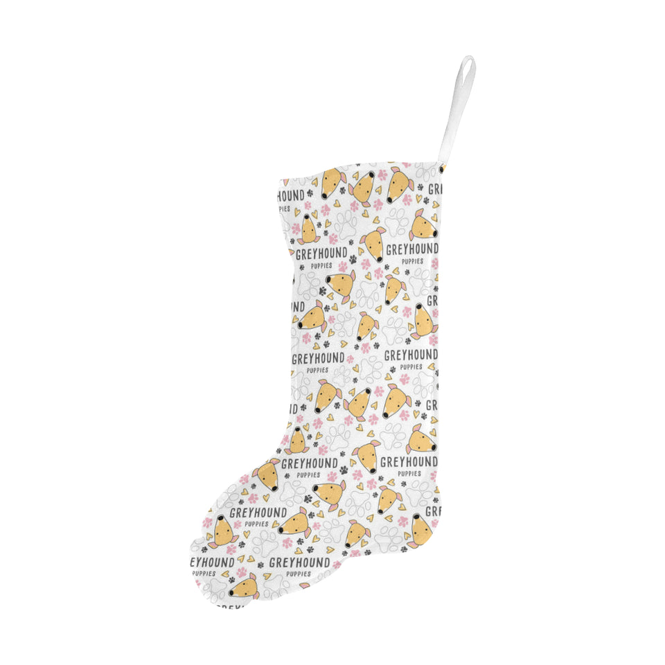 Greyhound Pattern Print Design 03 Christmas Stocking